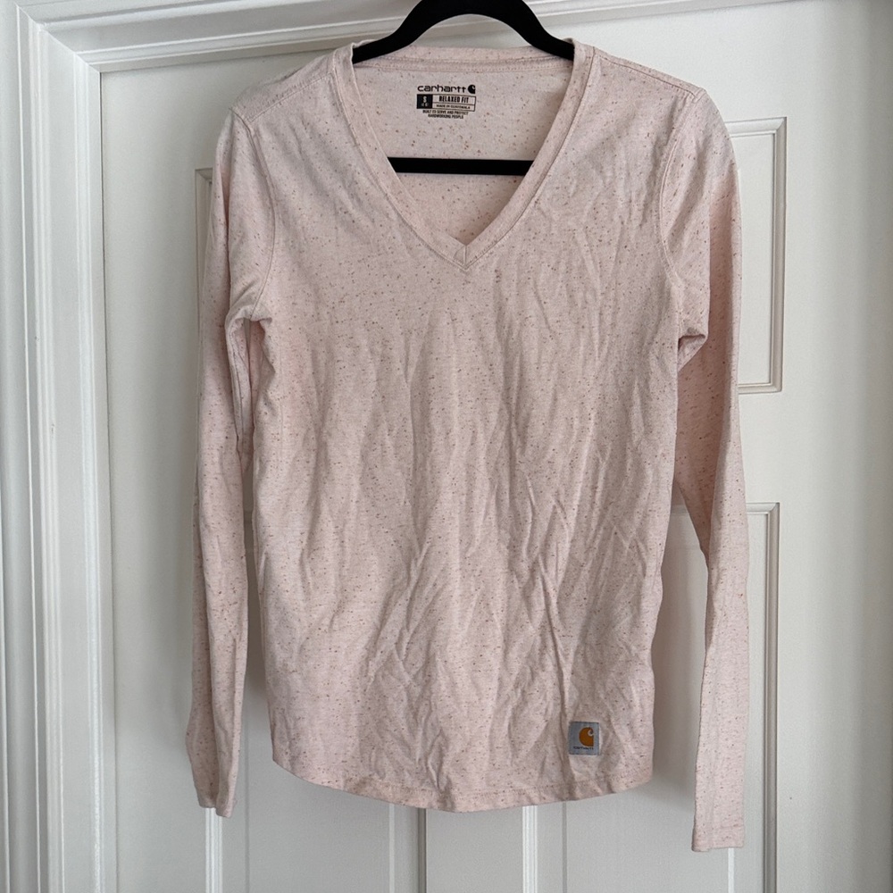 Carhartt Women's Light Pink Speckled Long Sleeve Tee